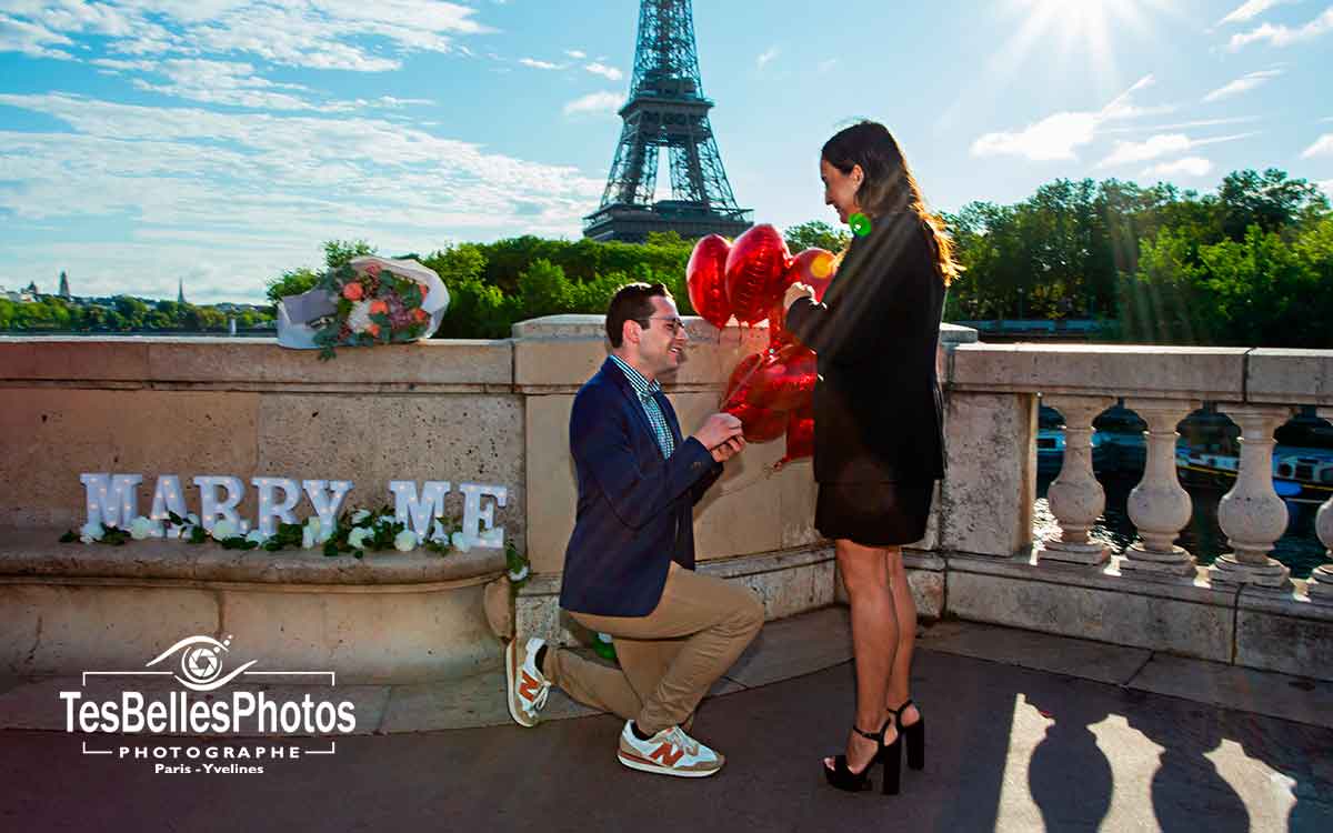 Photo de demande en mariage Paris