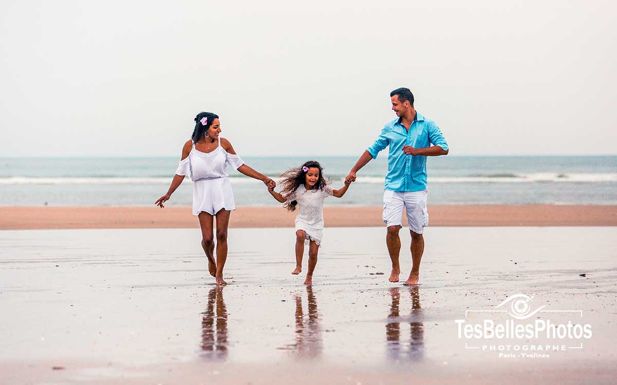 Séance photo de famille à la plage de Cabourg, Dives-sur-Mer, Houlgate, Merville-Franceville-Plage, Villers-sur-Mer