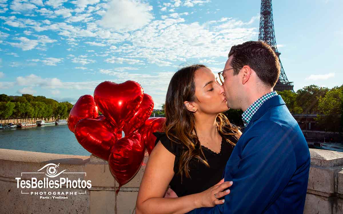 Shooting photo de couple fiançailles à Paris