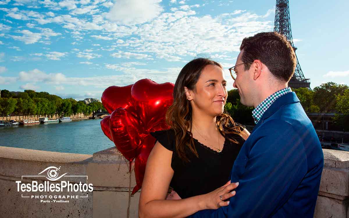 Photo demande en mariage Pont Bir-Hakeim