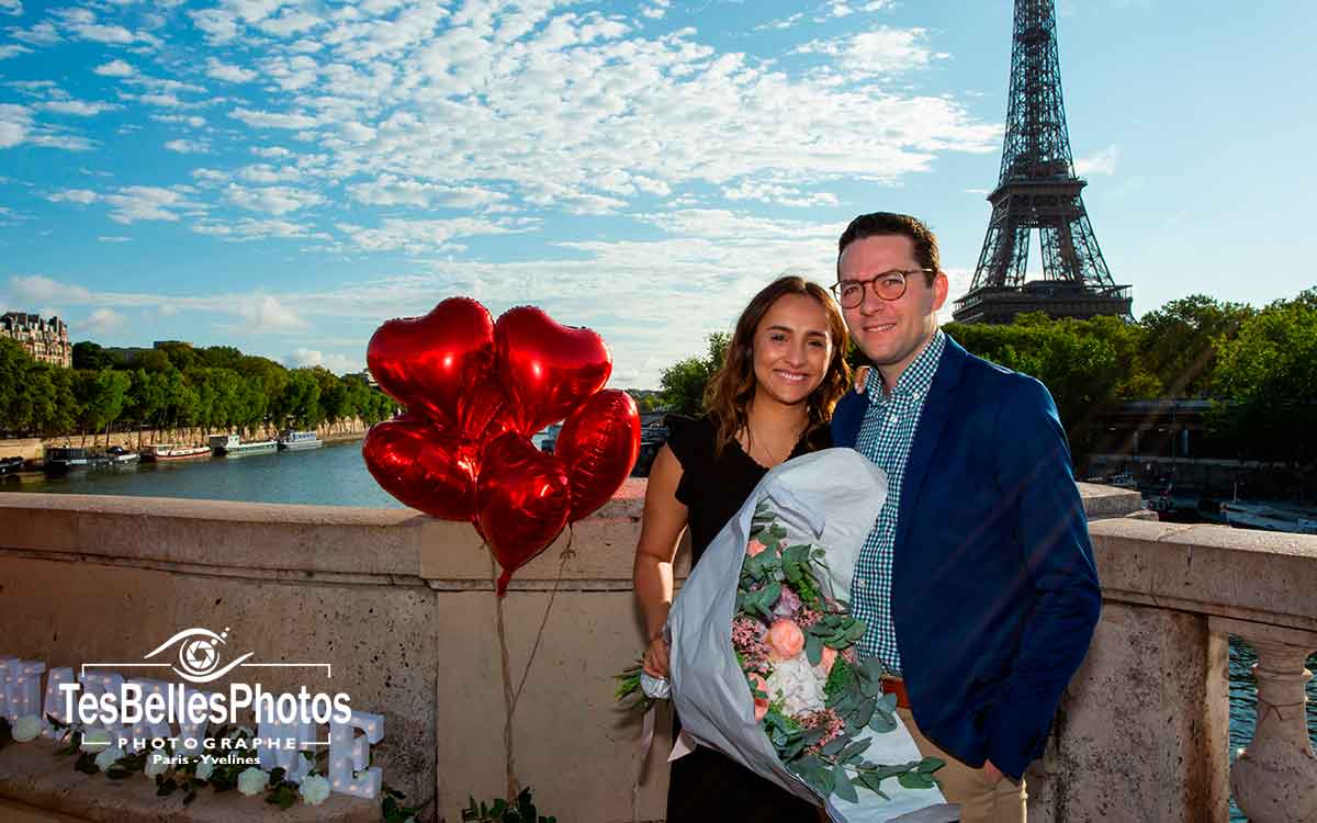 Photo demande en mariage Tour Eiffel