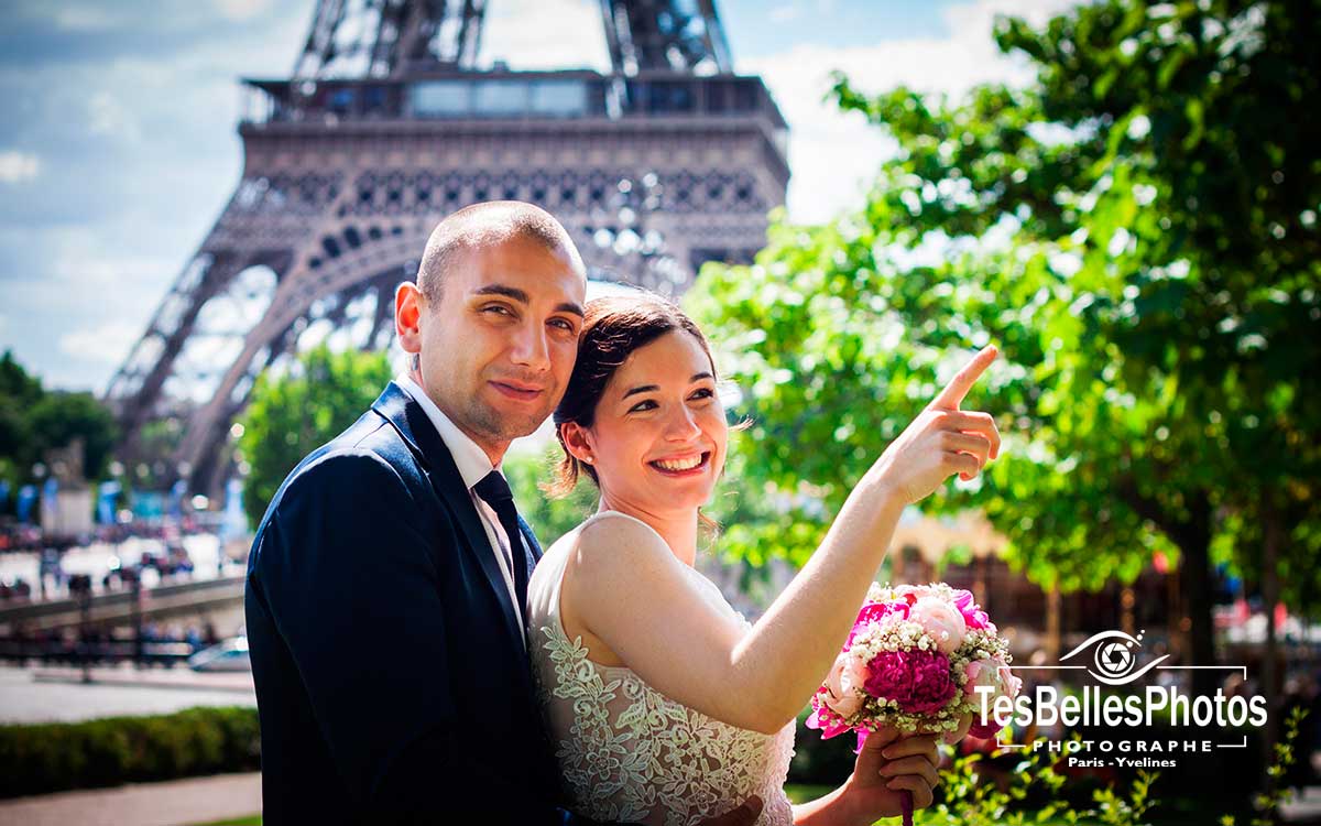 Photographe de mariage à Paris, séance photo de mariage Paris couple
