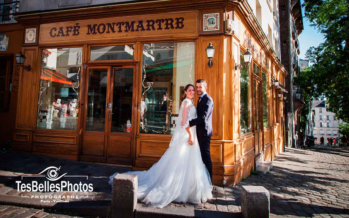 Shooting After Day de couple à Paris, à Montmartre, dans un style naturel et élégant