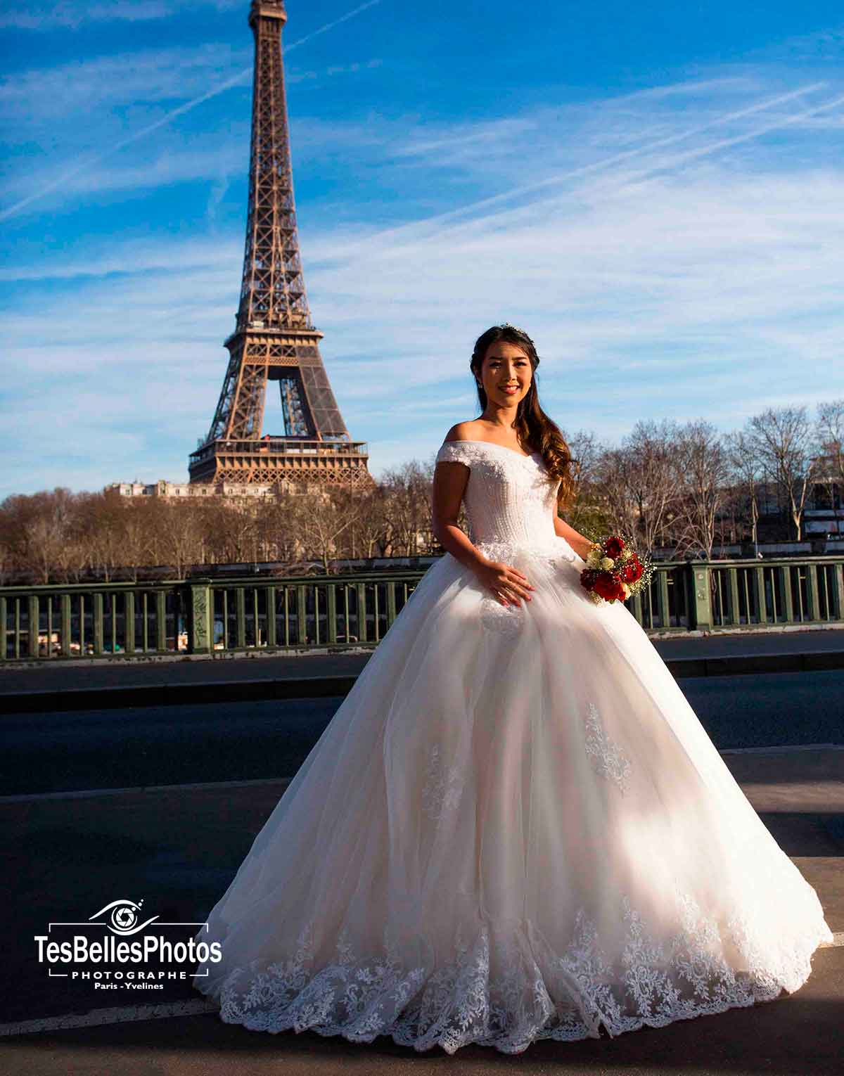 Photo portrait chinoise de pré-mariage à Paris
