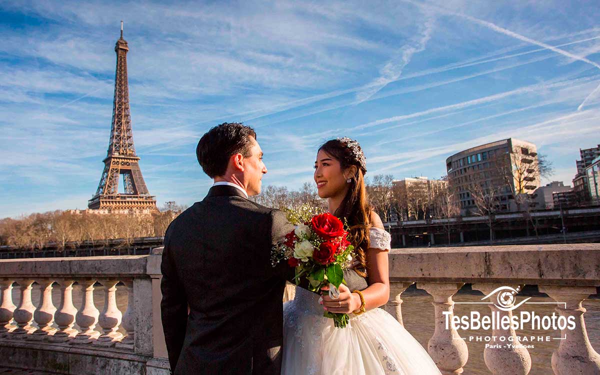 Photographe mariage Paris, photo couple séance pré-mariage à Paris