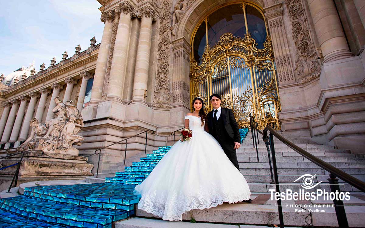 Shooting photo couple au Grand Palais de Paris