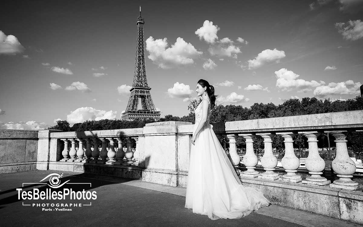 Séance pré‑mariage chinoise à Paris – photos romantiques devant les monuments