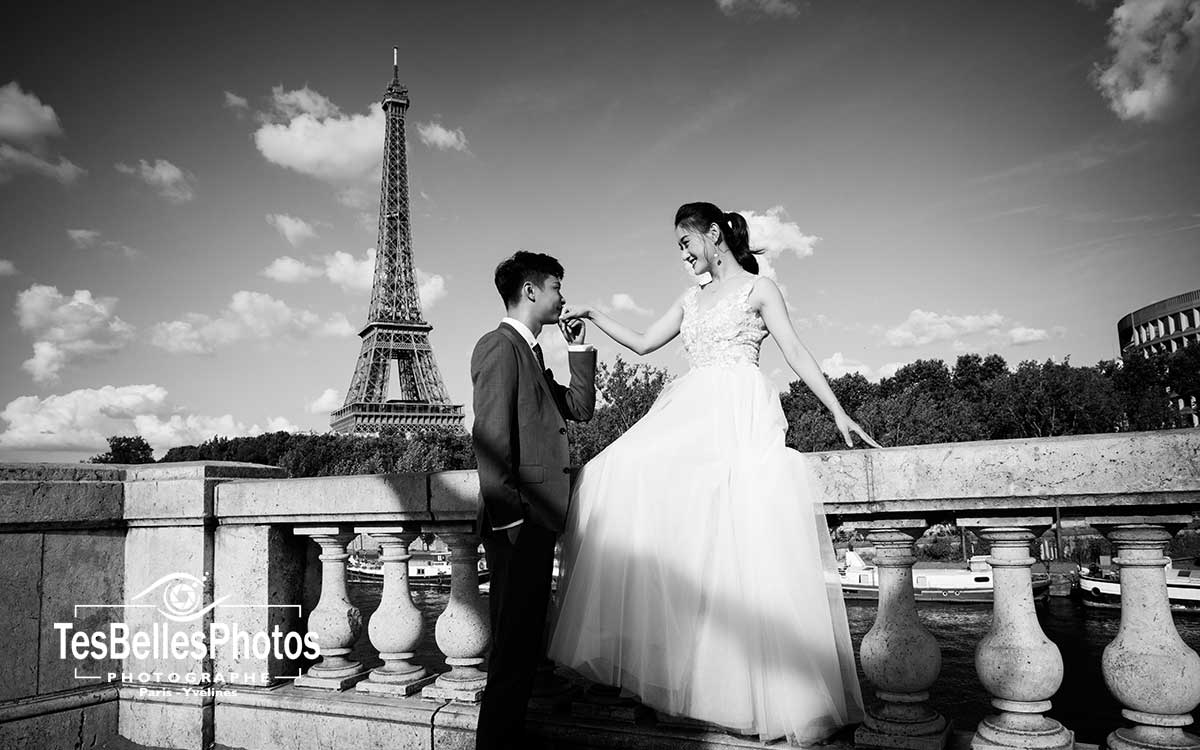 Pre-wedding chinois à Paris – séance pré‑mariage élégante et romantique