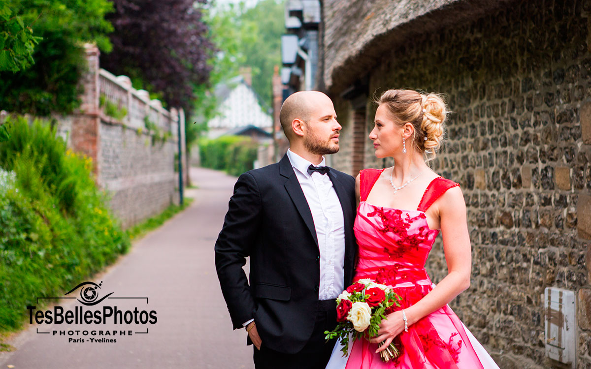 Photographe mariage Eure – séance couple élégante à Pont-Audemer