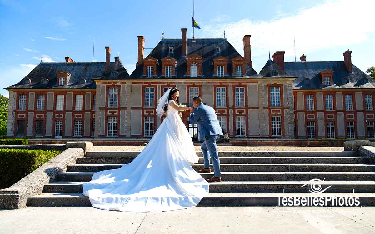 Photographe de mariage chinois dans les Yvelines – reportage photo de mariage au Château de Breteuil à Choisel