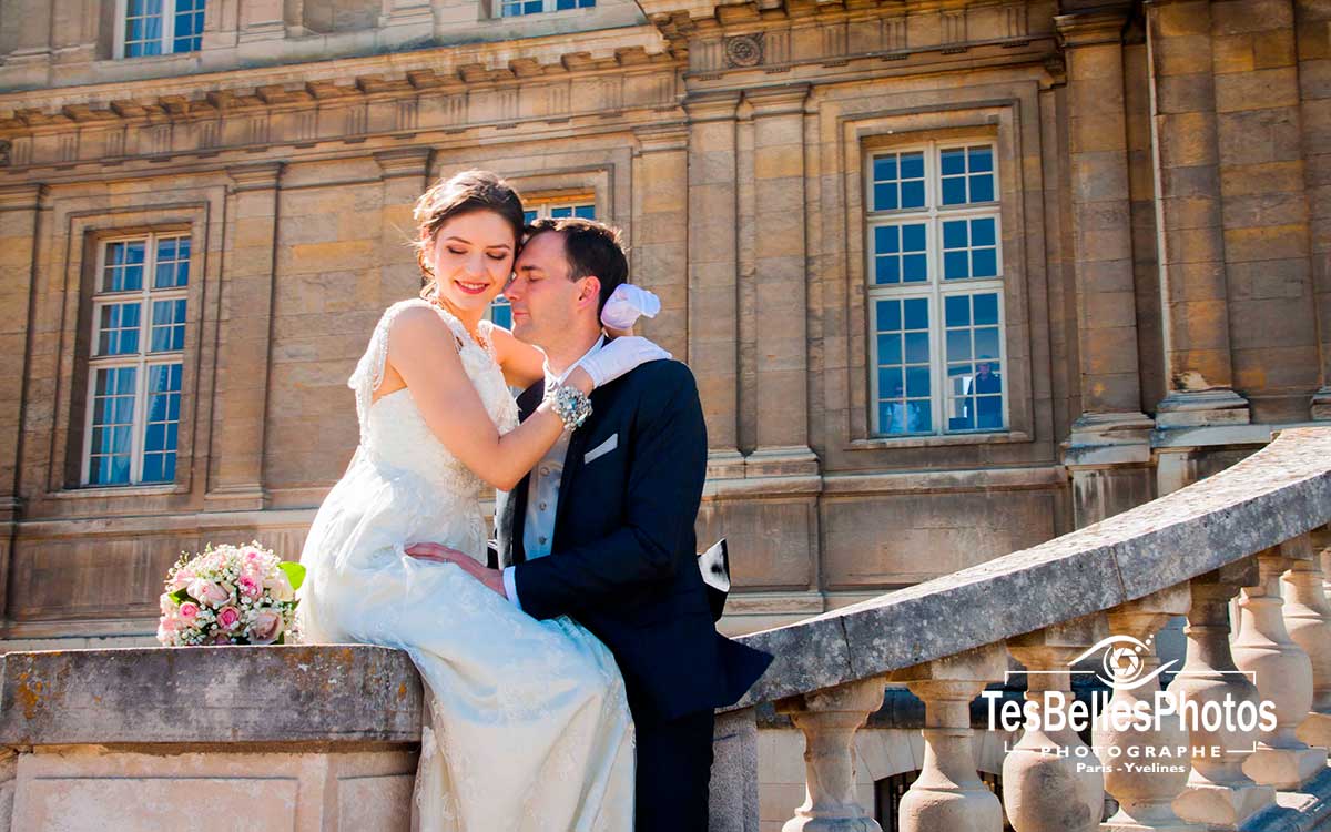 Photo de mariage au château de Maisons‑Laffitte – séance couple