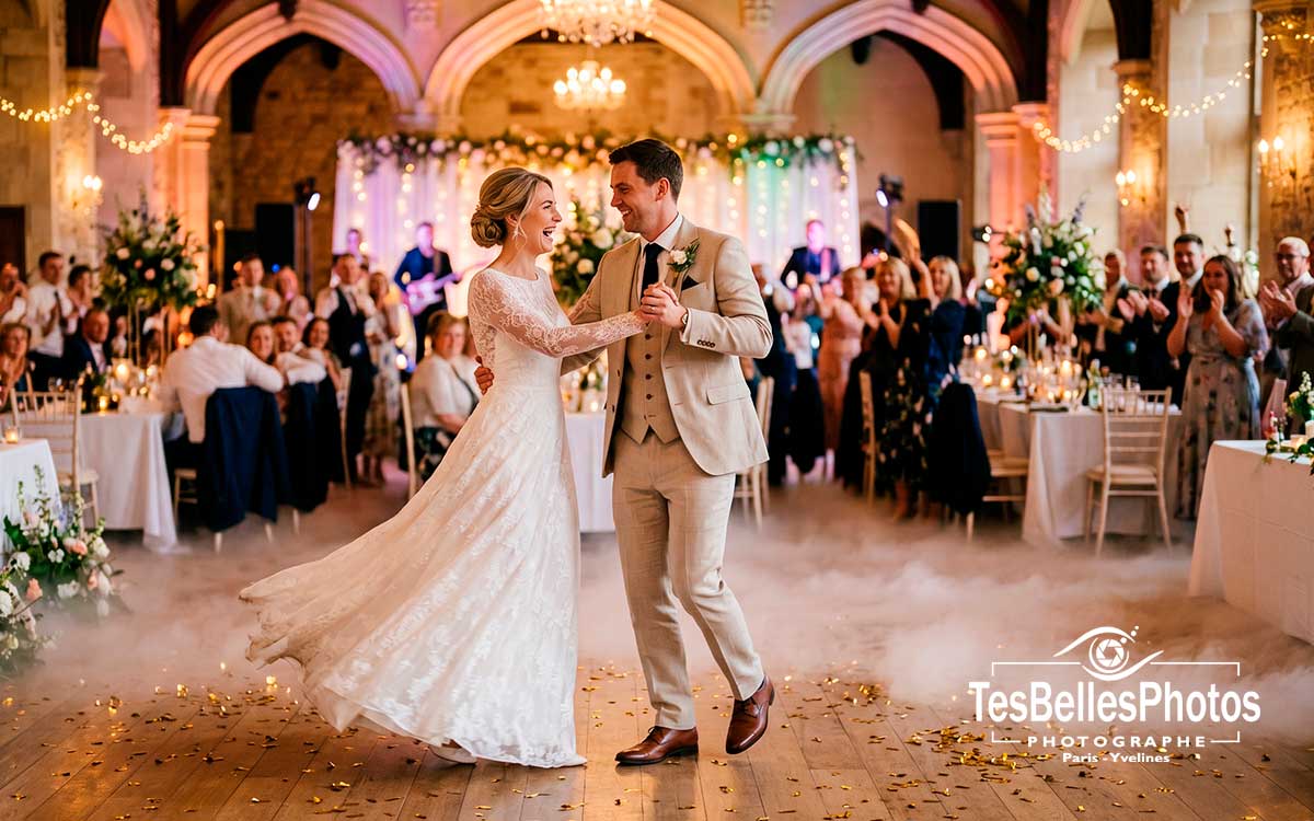 Photographe mariage Yvelines – danse de bal de mariage élégante à Versailles