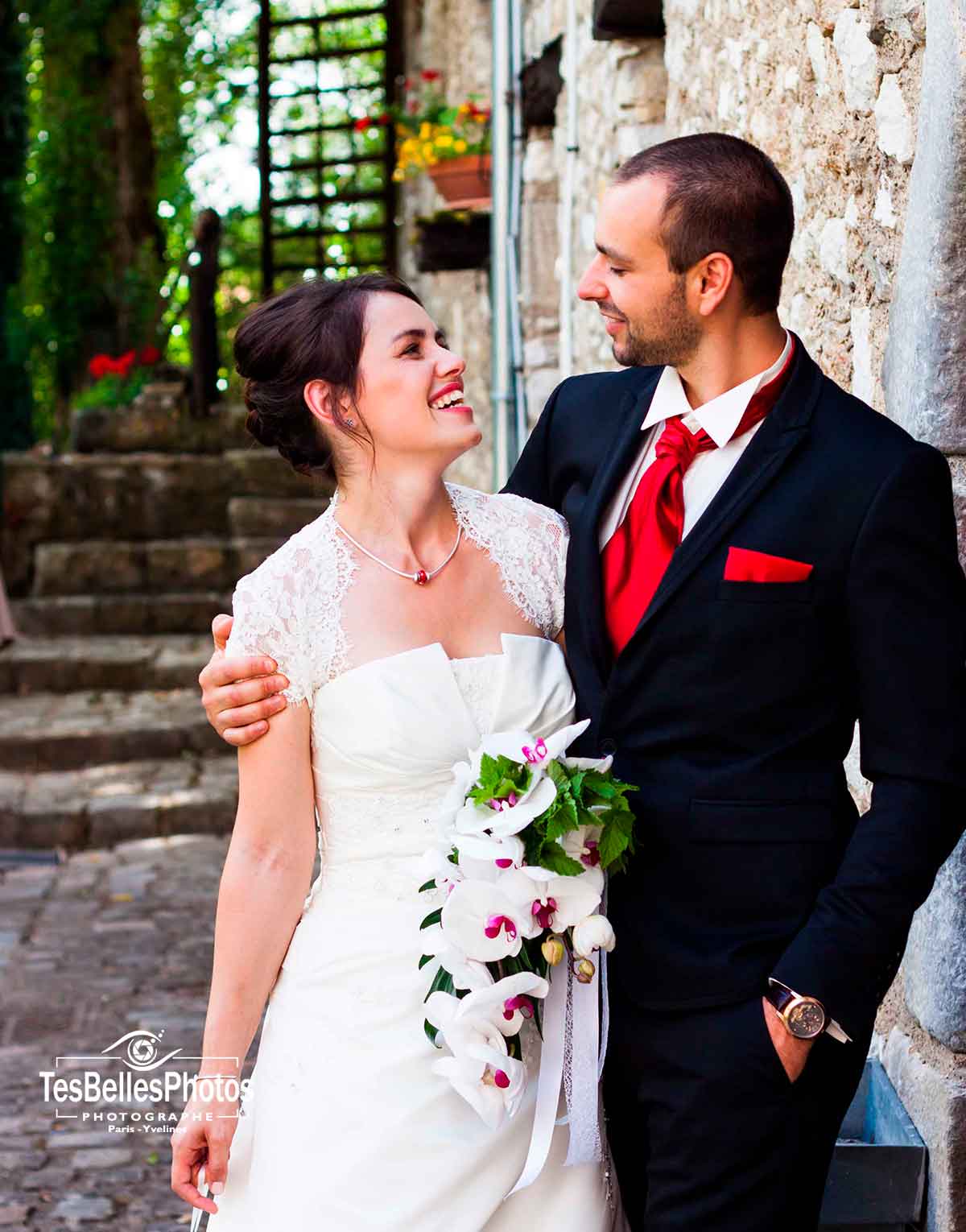 Photo de couple pour mariage au Moulin de Gambais