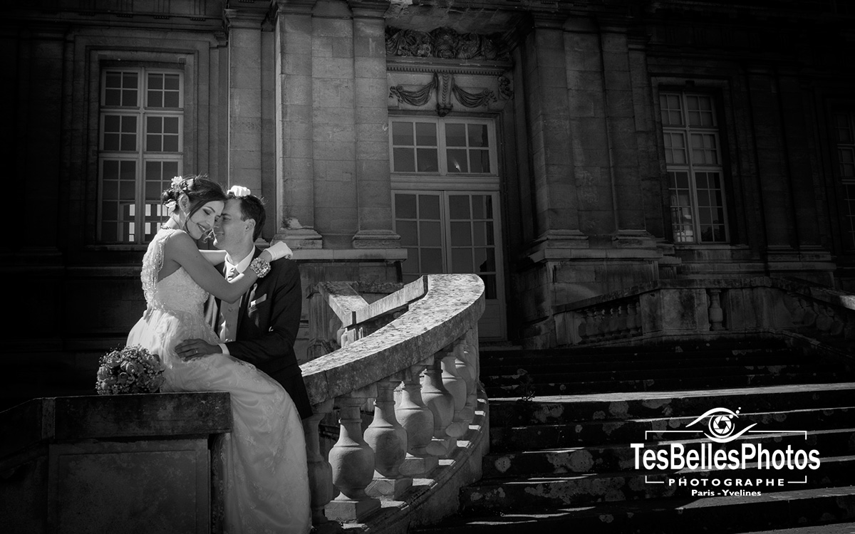 Shooting couple mariés au Château de Vincennes