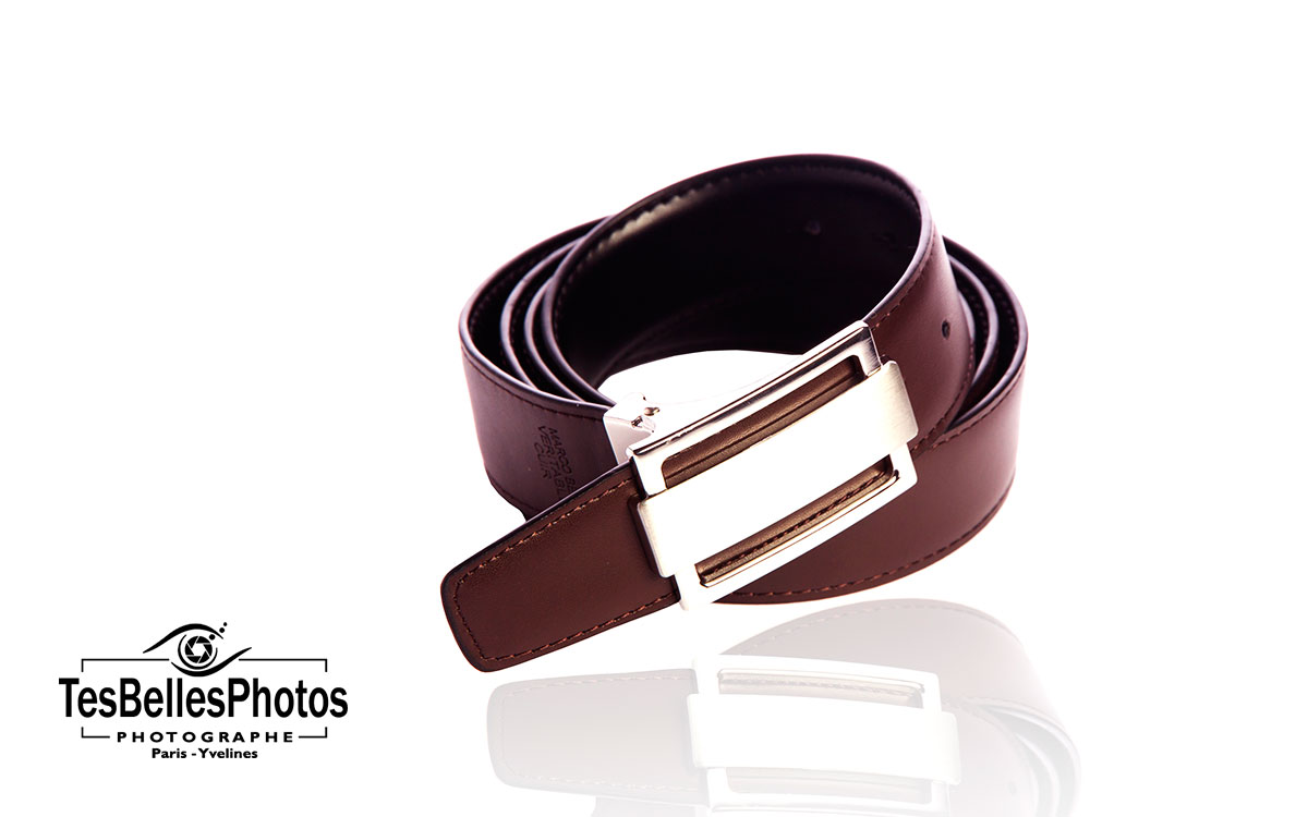 Photographe packshot ceinture, photo packshot ceinture sur fond blanc