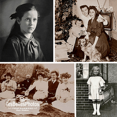 Résultats de restauration professionnelle de photos anciennes abîmées
