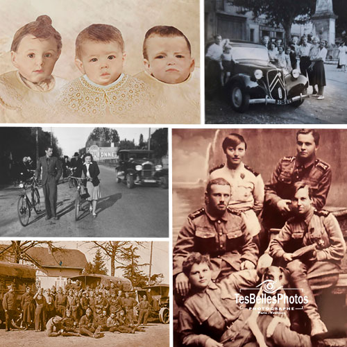 Exemples de photos anciennes restaurées après retouche professionnelle
